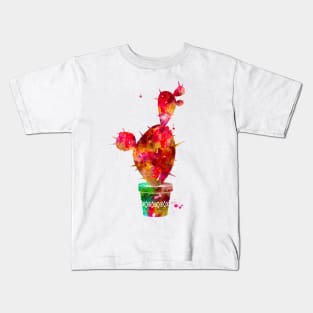 Cactus Watercolor Painting 3 Kids T-Shirt